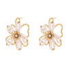 Wholesale Women's Geometric Flower Beaded Stainless Steel Electroplated Earrings Fashion Jewelry