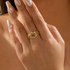 Wholesale Women's Geometric Flower Copper Zircon Electroplated Ring