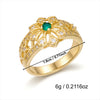 Wholesale Women's Geometric Flower Copper Zircon Electroplated Ring