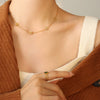 Wholesale Women's Geometric Flower Design Goldplated Titanium Steel Necklace