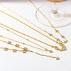 Wholesale Women's Geometric Flower Drop Shape Stainless Steel Necklace With Pvd Furnace Vacuum Real Gold Plating