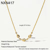 Wholesale Women's Geometric Flower Drop Shape Stainless Steel Necklace With Pvd Furnace Vacuum Real Gold Plating
