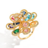 Wholesale Women's Geometric Flower Open Ring Copper Electroplating Zircon Fashion Luxury
