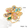 Wholesale Women's Geometric Flower Open Ring Copper Electroplating Zircon Fashion Luxury