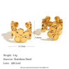 Wholesale Women's Geometric Flower Style 18K Gold Plated Stainless Steel Earrings