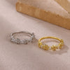 Wholesale Women's Geometric Flower Titanium Steel Ring Inlaid With Gold Light Luxury Jewelry Accessories