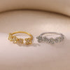 Wholesale Women's Geometric Flower Titanium Steel Ring Inlaid With Gold Light Luxury Jewelry Accessories