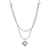 Wholesale Women's Geometric Fourclaw Zircon Pendant Necklace With Real Gold Plating And Calendering Chain