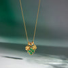 Wholesale Women's Geometric Fourleaf Clover Stainless Steel Necklace With Vacuum Real Gold Plating