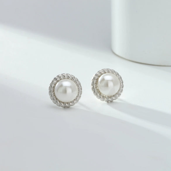 Wholesale Women's Geometric Freshwater Pearl S925 Sterling Silver Earrings