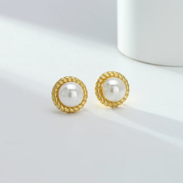 Wholesale Women's Geometric Freshwater Pearl S925 Sterling Silver Earrings