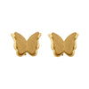 Wholesale Women's Geometric Frosted Butterfly Stainless Steel Goldplated Earrings Niche Style