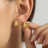 Wholesale Women's Geometric Frosted Butterfly Stainless Steel Goldplated Earrings Niche Style