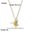Wholesale Women's Geometric Fruit Food Style Croissant Pendant Necklace Made Of Stainless Steel And Titanium Steel With Electroplating