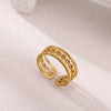 Wholesale Women's Geometric Fruit Stainless Steel Ring Inlaid With 18K Gold Light Luxury Style Accessories