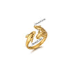 Wholesale Women's Geometric Fruit Stainless Steel Ring Inlaid With 18K Gold Light Luxury Style Accessories