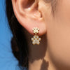 Wholesale Women's Geometric Gold Claw Print Stainless Steel Electroplated Earrings With Zircon