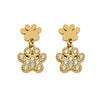 Wholesale Women's Geometric Gold Claw Print Stainless Steel Electroplated Earrings With Zircon