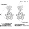 Wholesale Women's Geometric Gold Claw Print Stainless Steel Electroplated Earrings With Zircon