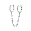 Wholesale Women's Geometric Gold Inlaid Silver Needle And Copper Earring With Double Ring Ear Buckle