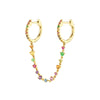 Wholesale Women's Geometric Gold Inlaid Silver Needle And Copper Earring With Double Ring Ear Buckle