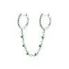 Wholesale Women's Geometric Gold Inlaid Silver Needle And Copper Earring With Double Ring Ear Buckle