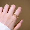 Wholesale Women's Geometric Gold Plated Copper Ring With 18K Rose Gold Plating And Full Diamond Light Luxury Design