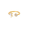 Wholesale Women's Geometric Gold Plated Copper Zircon Open Ring In Ins Style