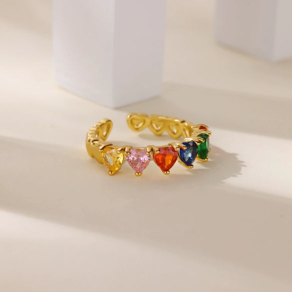 Wholesale Women's Geometric Gold Plated Copper Zircon Open Ring In Ins Style