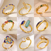 Wholesale Women's Geometric Gold Plated Copper Zircon Open Ring In Ins Style