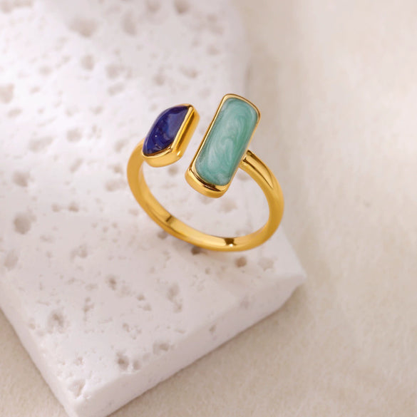Wholesale Women's Geometric Gold Plated Copper Zircon Open Ring In Ins Style