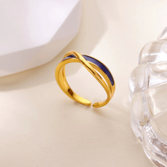 Wholesale Women's Geometric Gold Plated Copper Zircon Open Ring In Ins Style