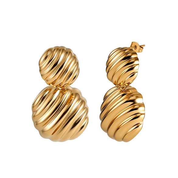 Wholesale Women's Geometric Gold Plated Earrings With Original Design