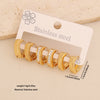 Wholesale Women's Geometric Gold Plated Rhinestone Plain Hoop Titanium Steel And Stainless Steel Earrings