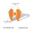 Wholesale Women's Geometric Gold Plated Stainless Steel Angel Wing Ring Jewelry Accessories