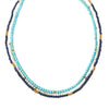 Wholesale Women's Geometric Gold Plated Stainless Steel Beaded Layered Necklace With Snake Chain