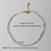 Wholesale Women's Geometric Gold Plated Stainless Steel Beaded Layered Necklace With Snake Chain