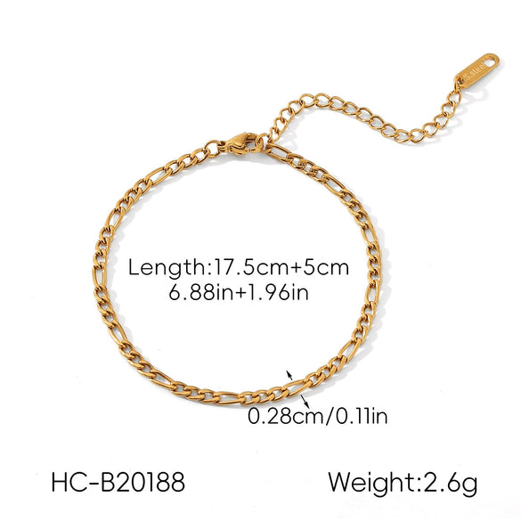 Wholesale Women's Geometric Gold Plated Stainless Steel Bracelet In Ins Style