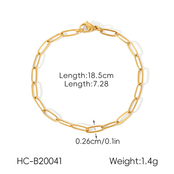 Wholesale Women's Geometric Gold Plated Stainless Steel Bracelet In Ins Style