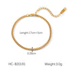 Wholesale Women's Geometric Gold Plated Stainless Steel Bracelet In Ins Style