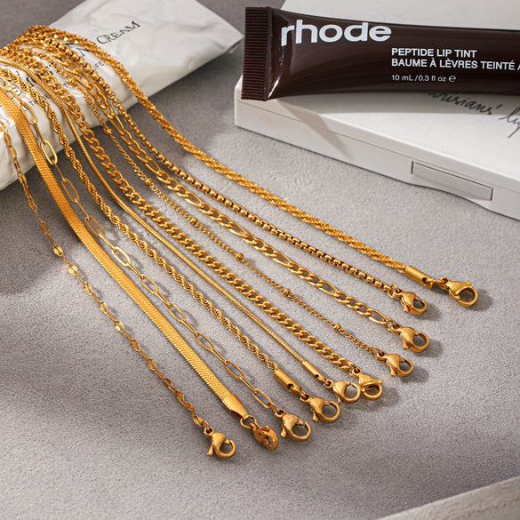 Wholesale Women's Geometric Gold Plated Stainless Steel Bracelet In Ins Style