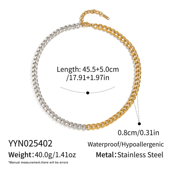 Wholesale Women's Geometric Gold Plated Stainless Steel Chain Necklace