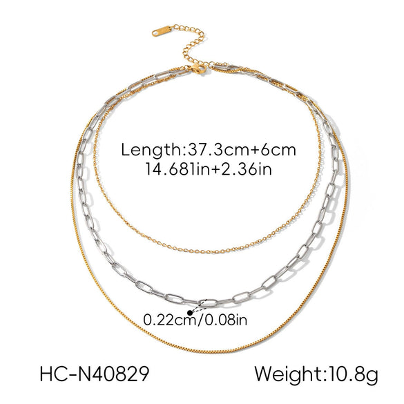 Wholesale Women's Geometric Gold Plated Stainless Steel Necklace