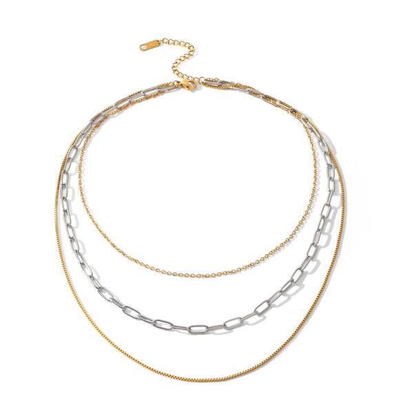 Wholesale Women's Geometric Gold Plated Stainless Steel Necklace