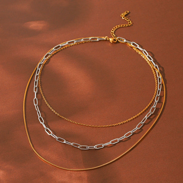 Wholesale Women's Geometric Gold Plated Stainless Steel Necklace
