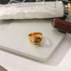 Wholesale Women's Geometric Gold Plated Stainless Steel Ring