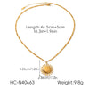 Wholesale Women's Geometric Gold Plated Stainless Steel Sunflower Pendant Necklace