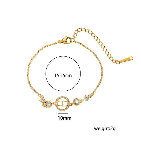 Wholesale Women's Geometric Gold Plated Titanium Steel Bracelet Light Luxury Style