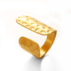 Wholesale Women's Geometric Hammer Pattern Stainless Steel Open Ring With 18K Goldplated Electroplating