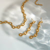 Wholesale Women's Geometric Handmade Vacuum Real Gold Plated Stainless Steel Earrings